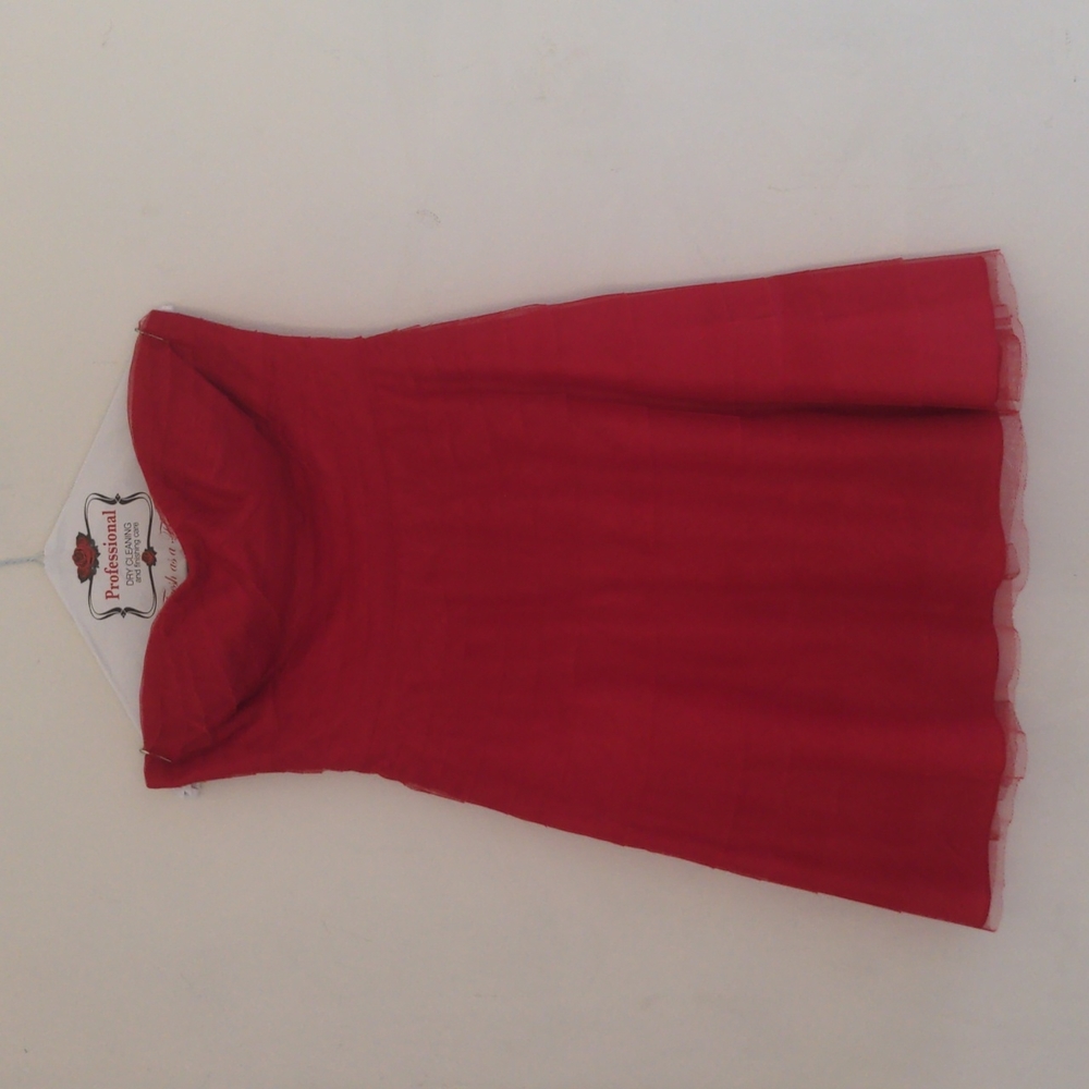 Adrianna Papell Red Tulle Cocktail Dress